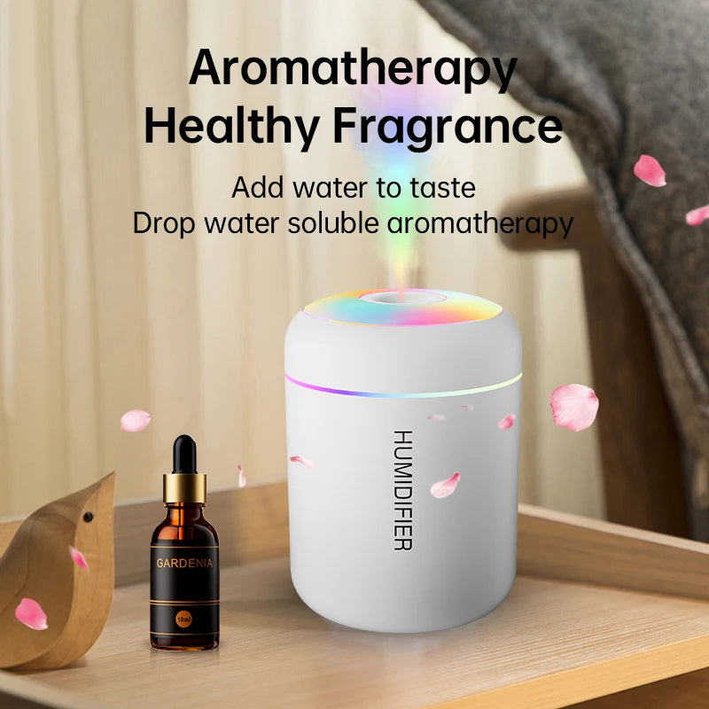 Mini Air Humidifier with LED Light – 180ml USB