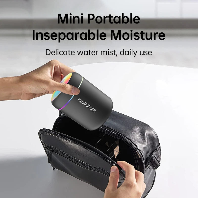 Mini Air Humidifier with LED Light – 180ml USB