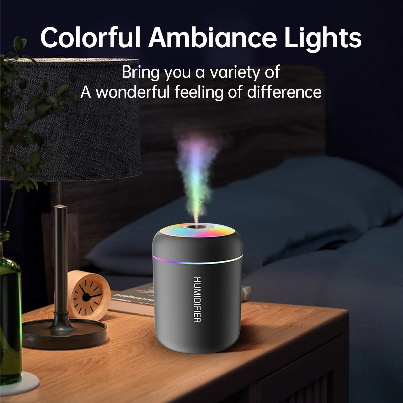 Mini Air Humidifier with LED Light – 180ml USB
